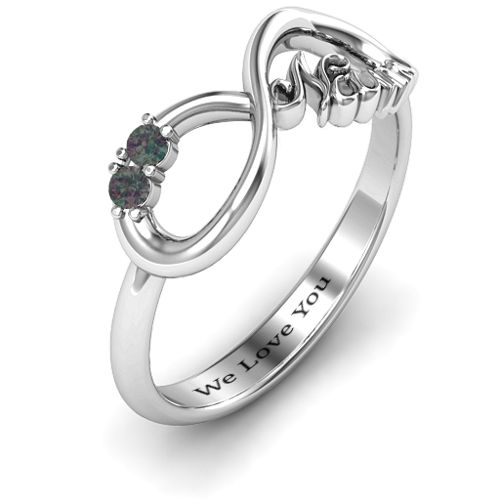 2-10 Stone Nana Infinity Ring – Sterling Silver with Alexandrite