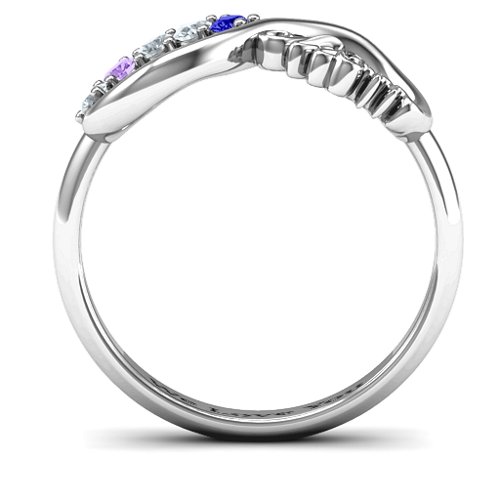 2-10 Stone Nana Infinity Ring – Sterling Silver with Blue Sapphire, Cubic Zirconia, and Amethyst