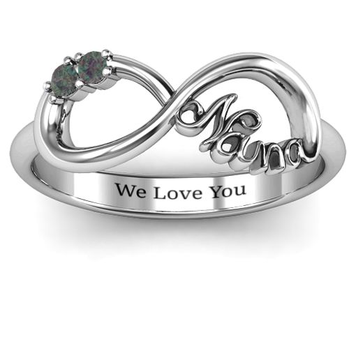 2-10 Stone Nana Infinity Ring – Sterling Silver with Alexandrite
