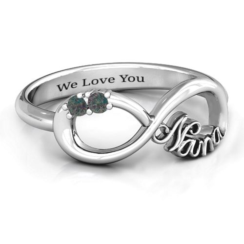 2-10 Stone Nana Infinity Ring – Sterling Silver with Alexandrite