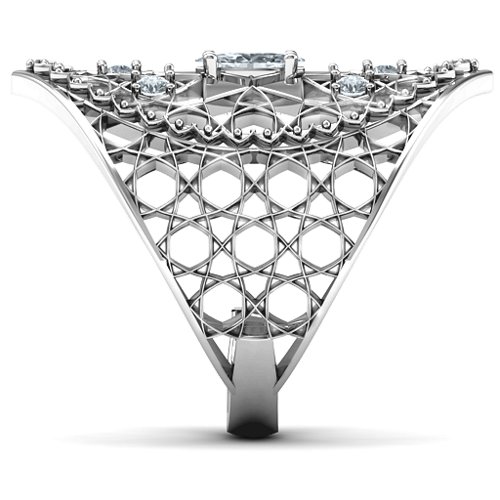 Star of David Lattice Ring – Sterling Silver with Cubic Zirconia