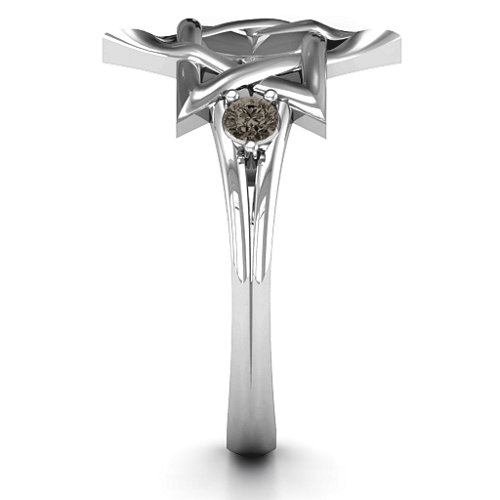 Classic Star of David Ring – Sterling Silver with Smokey Quartz