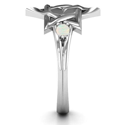 Classic Star of David Ring – Sterling Silver with Opal