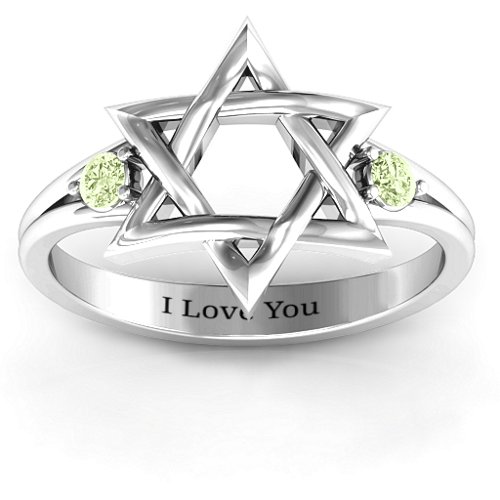 Classic Star of David Ring – Sterling Silver with Peridot
