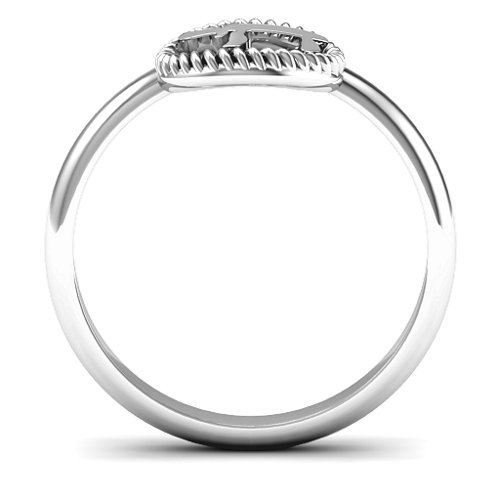 Chai with Braided Halo Ring – Sterling Silver