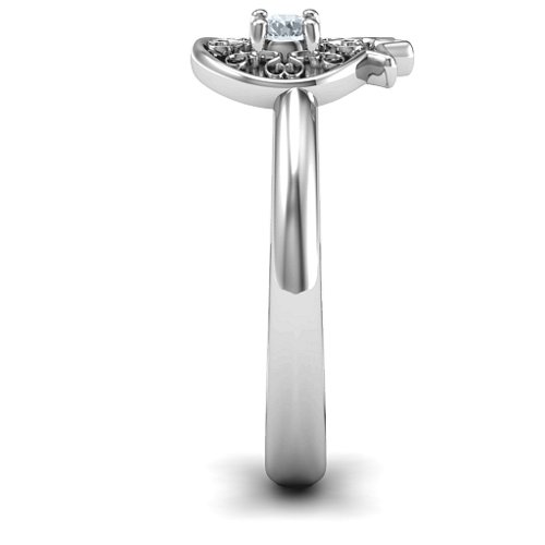 Pomegranate with Filigree Ring – Sterling Silver with Cubic Zirconia