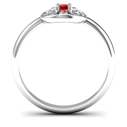 Pomegranate with Filigree Ring – Sterling Silver with Garnet