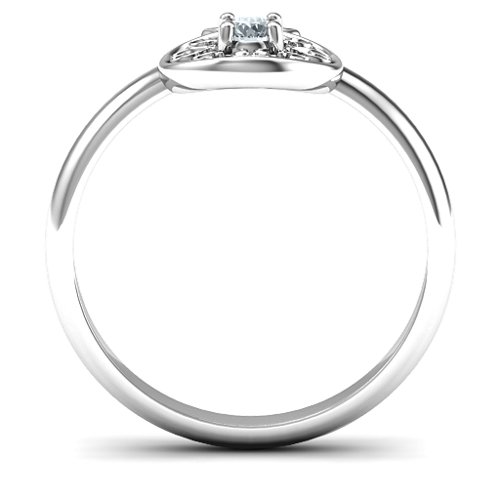 Pomegranate with Filigree Ring – Sterling Silver with Cubic Zirconia