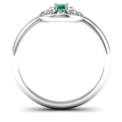 Pomegranate with Filigree Ring – Sterling Silver with Emerald