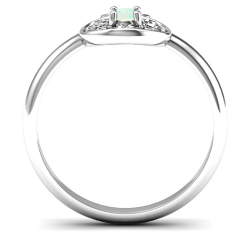 Pomegranate with Filigree Ring – Sterling Silver with Opal