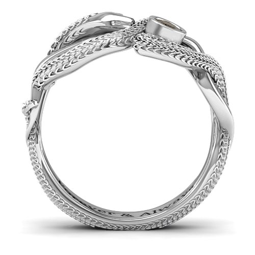 Guardian Snake Ring – Sterling Silver with Smokey Quartz