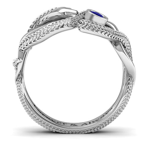 Guardian Snake Ring – Sterling Silver with Blue Sapphire