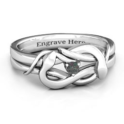 Snake Lover's Knot Ring in 925 Sterling Silver with Alexandrite