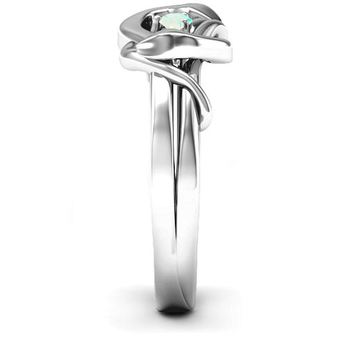 Snake Lover's Knot Ring – Sterling Silver with Opal