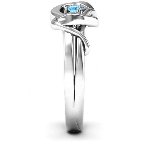 Snake Lover's Knot Ring – Sterling Silver with Blue Topaz