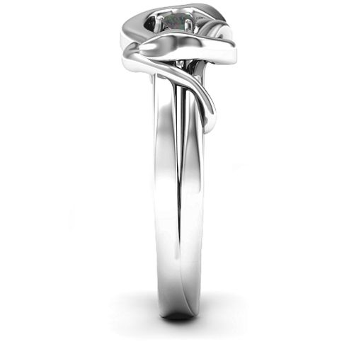 Snake Lover's Knot Ring – Sterling Silver with Alexandrite