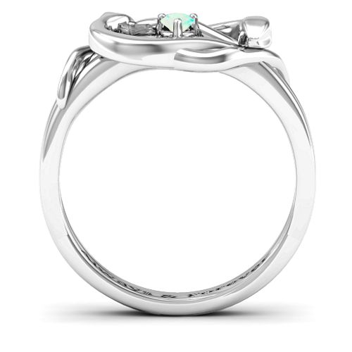 Snake Lover's Knot Ring – Sterling Silver with Opal