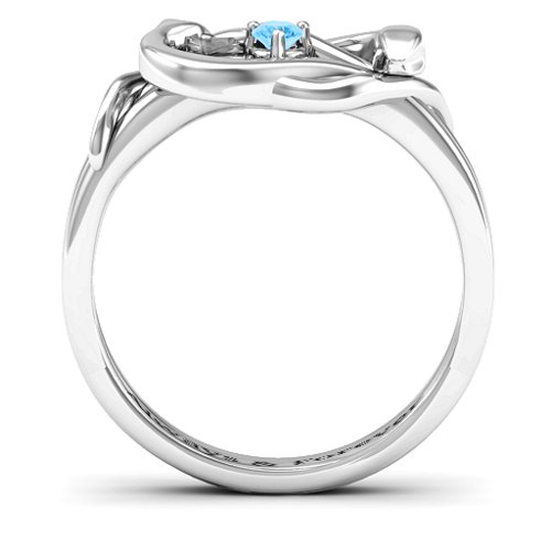 Snake Lover's Knot Ring – Sterling Silver with Blue Topaz