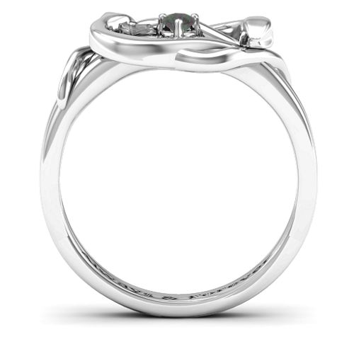 Snake Lover's Knot Ring – Sterling Silver with Alexandrite