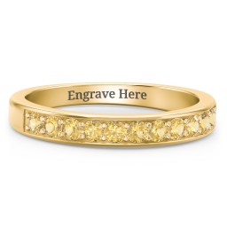 Shadow Band of Stones Ring