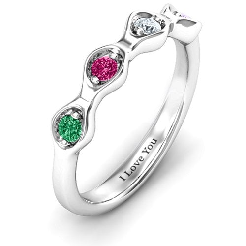 1-4 Infinite Wave Multi Stone Ring