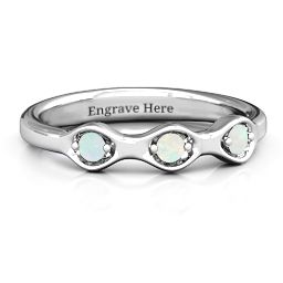 1-4 Infinite Wave Multi Stone Ring in 925 Sterling Silver with Opal and Amethyst