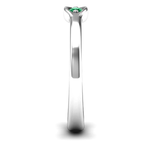 1-4 Infinite Wave Multi Stone Ring – Sterling Silver with Emerald