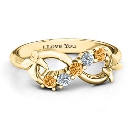 5 Stone Infinity with Soaring Butterflies