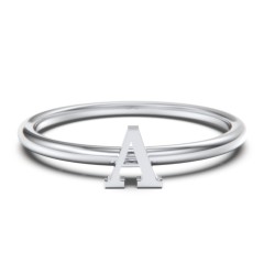Stacking Initial Ring – Sterling Silver