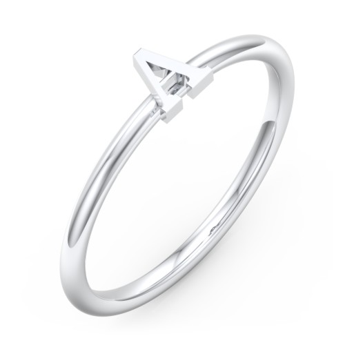 Stacking Initial Ring – Sterling Silver