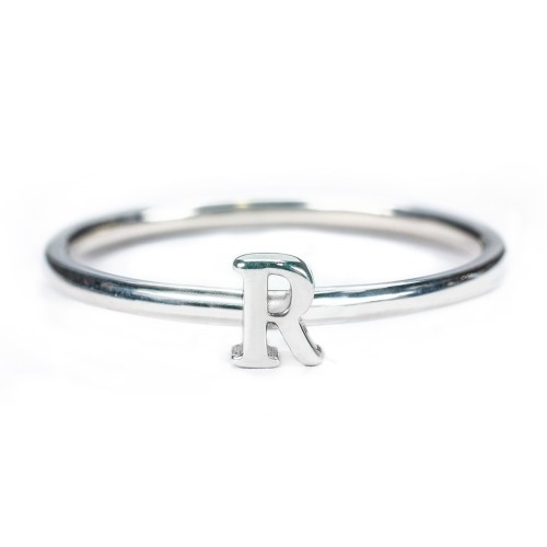 Stacking Initial Ring – Sterling Silver
