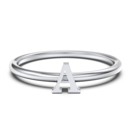 Stacking Initial Ring – Sterling Silver