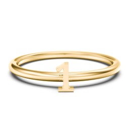 Stacking Number Ring in 9K Solid Yellow Gold