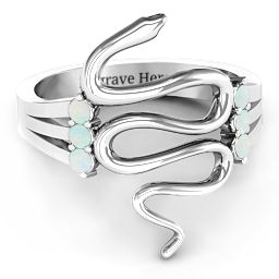 Zig Zag Snake Ring
Snake Ring with Birthstone in 925 Sterling Silver with Opal
