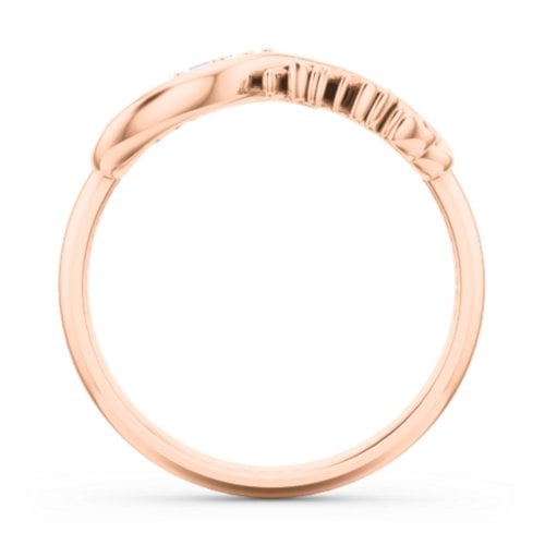 Family Infinite Love with Stones Ring – 9kt Rose Gold with Cubic Zirconia and Amethyst