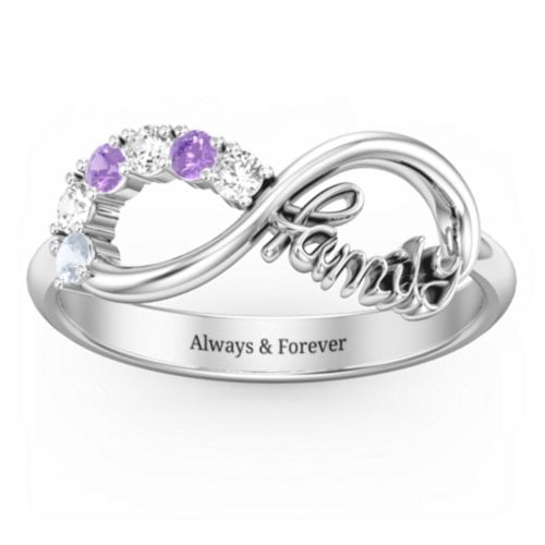 Family Infinite Love with Stones Ring