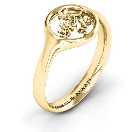 Full Circle Cherry Blossom Ring – 9kt Yellow Gold