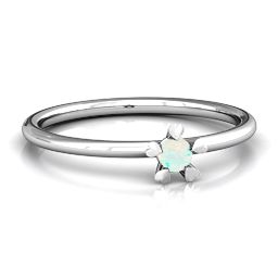 Stackr Hugging Heart Stone Ring in 925 Sterling Silver with Opal, Aquamarine, Pink Tourmaline, Amethyst, Ruby, and Citrine