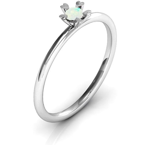 Stackr Hugging Heart Stone Ring – Sterling Silver with Opal