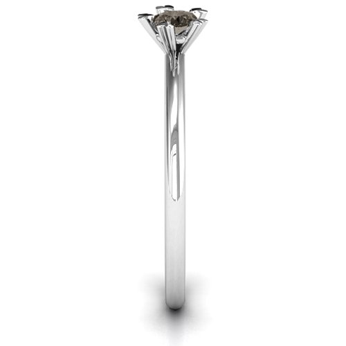 Stackr Hugging Heart Stone Ring – Sterling Silver with Smokey Quartz