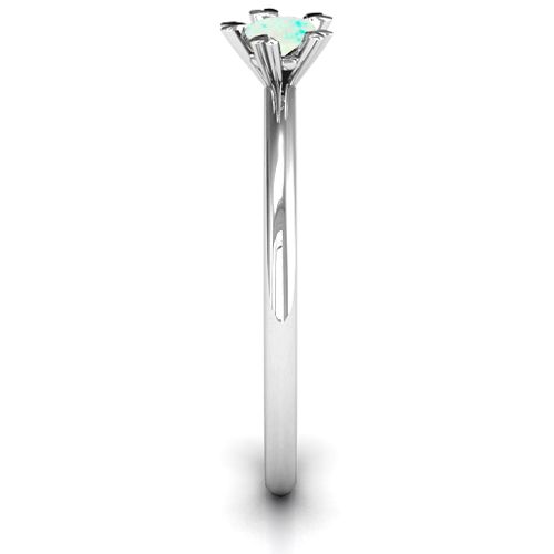 Stackr Hugging Heart Stone Ring – Sterling Silver with Opal