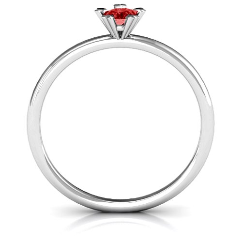 Stackr Hugging Heart Stone Ring – Sterling Silver with Garnet