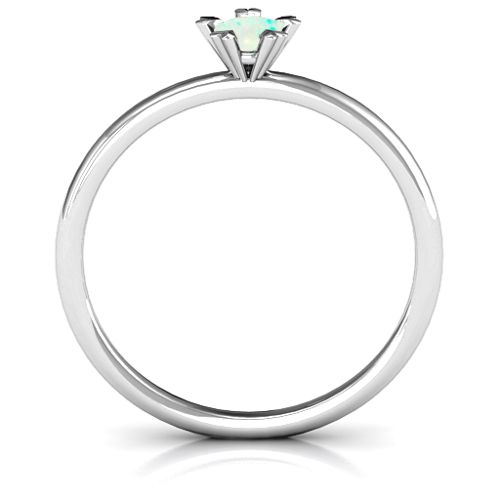 Stackr Hugging Heart Stone Ring – Sterling Silver with Opal