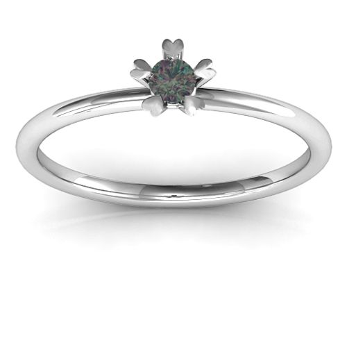 Stackr Hugging Heart Stone Ring – Sterling Silver with Alexandrite
