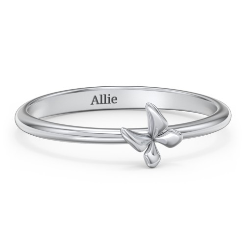 Engravable Stacking Butterfly Ring