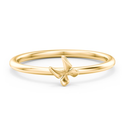 Engravable Stacking Butterfly Ring – 9kt Yellow Gold