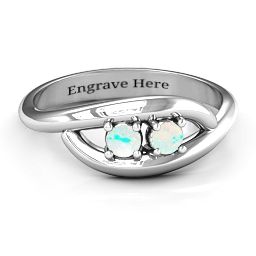 Perfect Pair Couple's Ring in 925 Sterling Silver with Opal