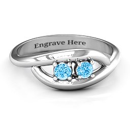 Perfect Pair Couple's Ring in 925 Sterling Silver with Blue Topaz