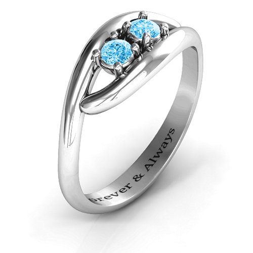 Perfect Pair Couple's Ring – Sterling Silver with Blue Topaz