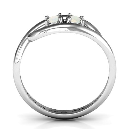 Perfect Pair Couple's Ring – Sterling Silver with Opal